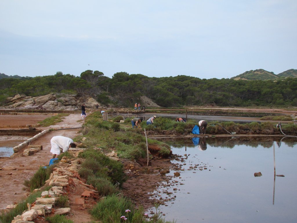 Netejant els voltants de les salines