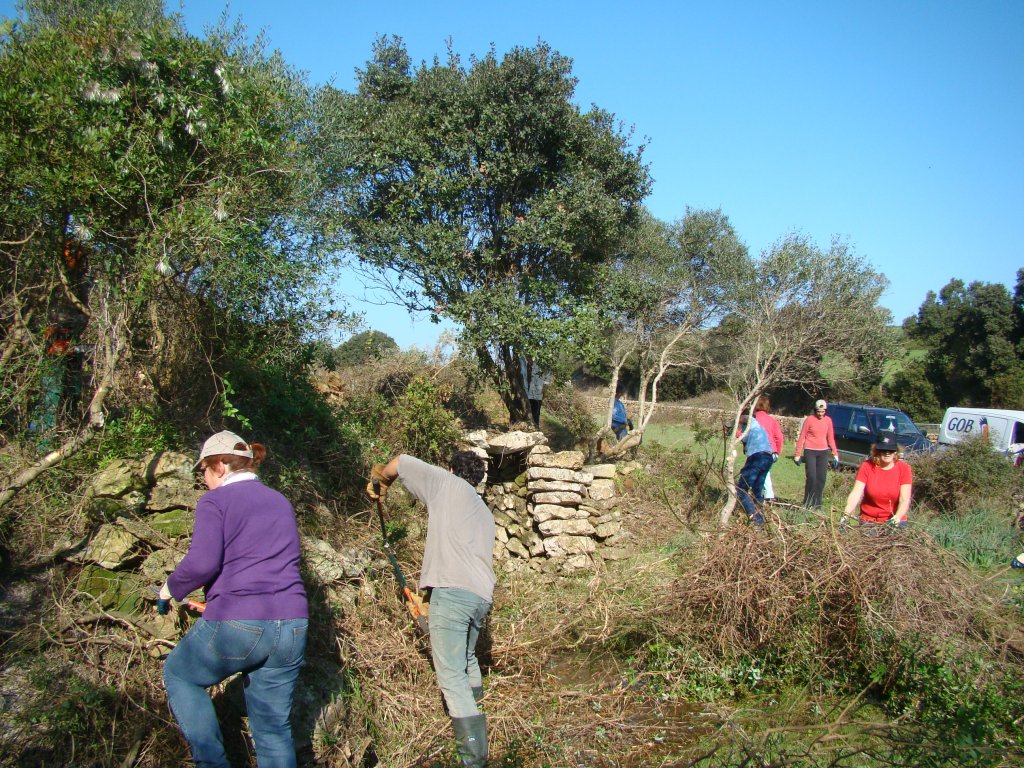 Voluntariat de custòdia agrària recuperant un pou.