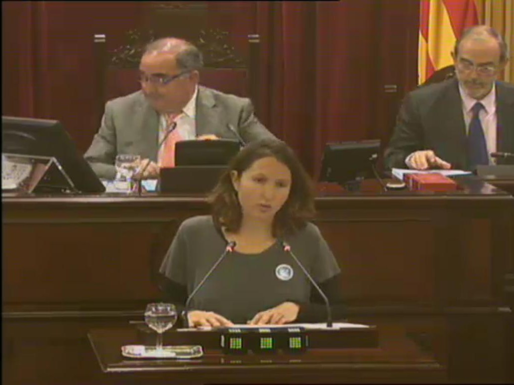 Mika Noguera, defensant la ILP al Parlament